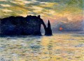 Etretat Puesta De Sol Claude Monet